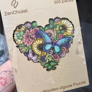 Floral Heart Wood Jigsaw Puzzle